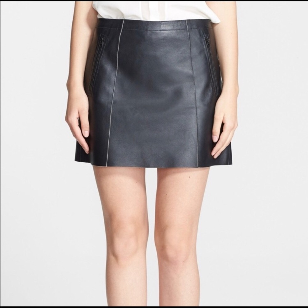 Vince Leather Mini Skirt Size 6